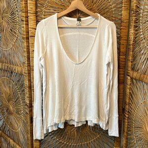 We the Free White Long Sleeve Waffle Thermal - Size Small